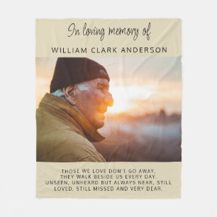In Loving Memory Photo Dikt Tribute Blanket Fleecefilt