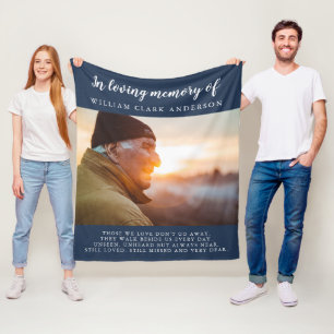 In Loving Memory Photo Dikt Tribute Blanket Fleecefilt