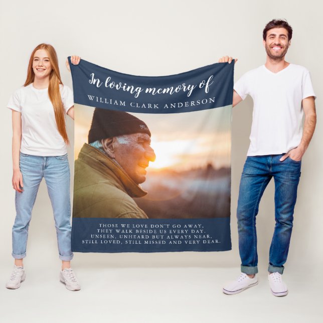 In Loving Memory Photo Dikt Tribute Blanket Fleecefilt (På plats)