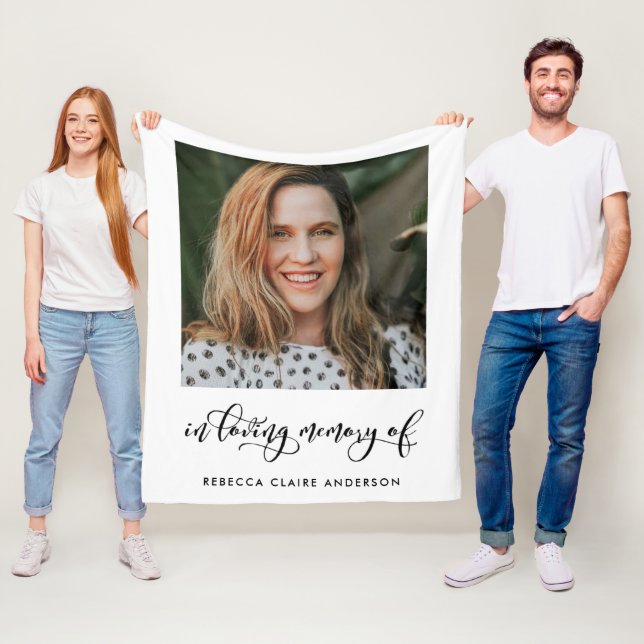 In Loving Memory Photo Dikt Tribute Blanket Fleecefilt (På plats)