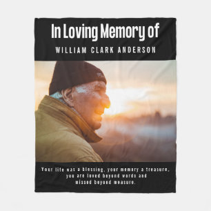 In Loving Memory Photo Dikt Tribute Fleecefilt