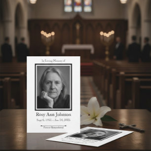 In Loving Memory Photo Funeral Investigation Inbjudningar