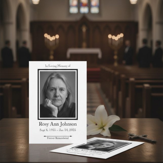 In Loving Memory Photo Funeral Investigation Inbjudningar (Skapare uppladdad)