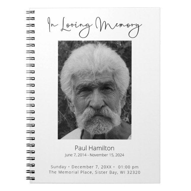 In Loving Memory Photo Guestbook Anteckningsbok (Framsidan)