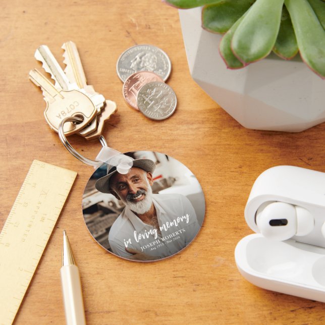 In Loving Memory Photo Keepsake Nyckelring (Skrivbord)
