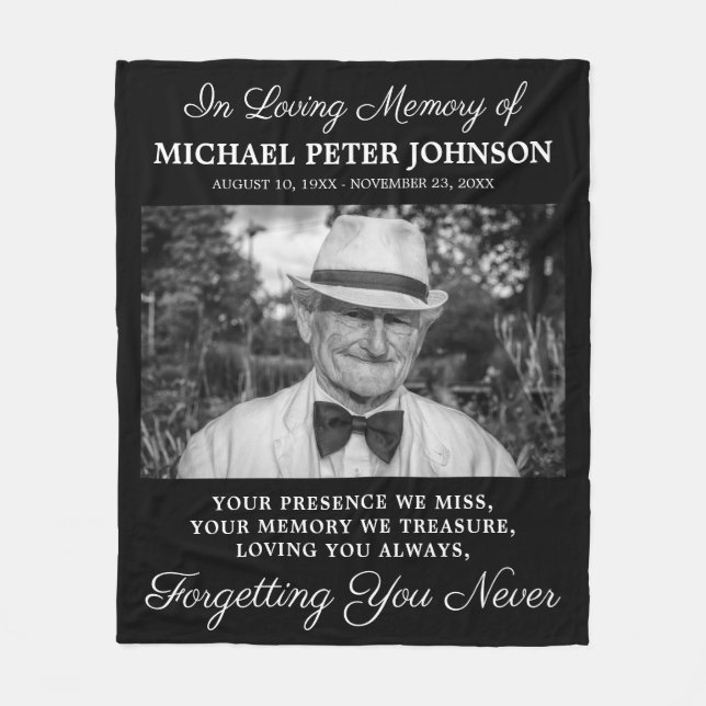 In Loving Memory Photo Memorial Fleecefilt (Framsidan)