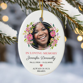 In Loving Memory Photo Memorial Julgransprydnad Keramik