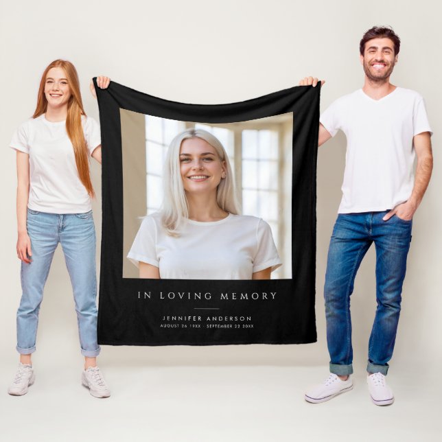 In Loving Memory Photo & Namn Memorial Fleecefilt (På plats)