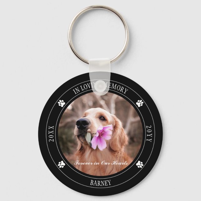 In Loving Memory Photo Pet Memorial - Black Nyckelring (Framsida)