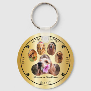 In Loving Memory Photo Pet Memorial - Guld Nyckelring