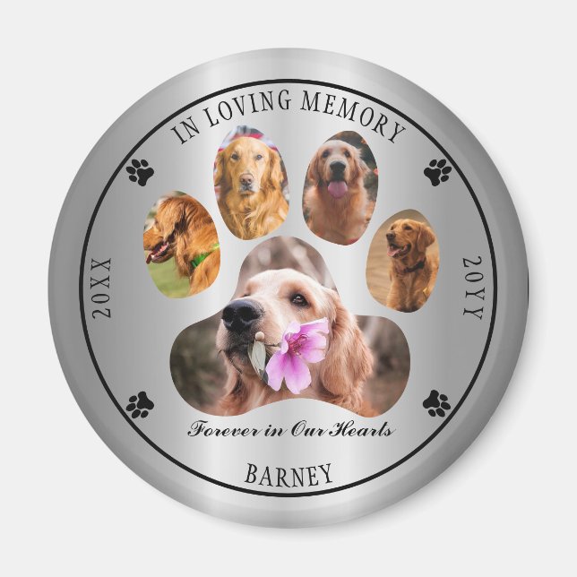 In Loving Memory Photo Pet Memorial - Silver Magnet (Framsidan)