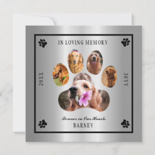 In Loving Memory Photo Pet Memorial - Silver Tone Inbjudningar