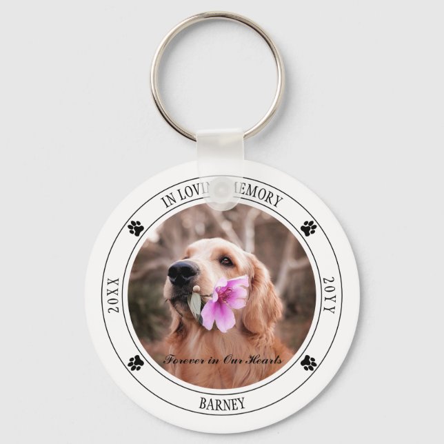 In Loving Memory Photo Pet Memorial - White Nyckelring (Framsida)