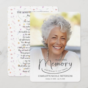 In Loving Memory Photo Prayer Card Inbjudningar