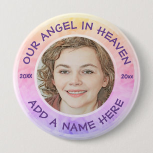 In Loving Memory Rainbow Anpassningsbar Photo Memo Knapp