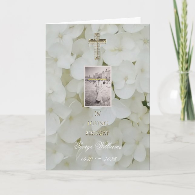 In Loving Memory Religiösa Kor Blommigt Photo Meddelande (Framsida)