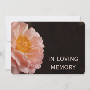 In Loving Memory Rosa Peony Call Inbjudningar