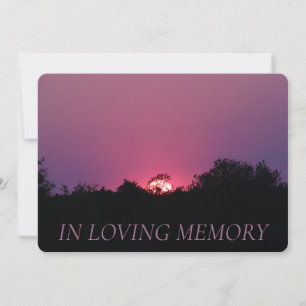 In Loving Memory Rosa Sunset-inbjudan Inbjudningar