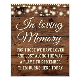 In Loving Memory Sign, Bröllop Decor, Bröllop Sign Fototryck