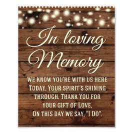 In Loving Memory Sign, Bröllop Sign, Bröllop Decor Fototryck