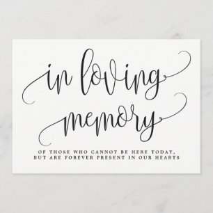 In Loving Memory Sign - Loely Calligraphy Inbjudningar