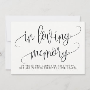 In Loving Memory Sign - Loely Calligraphy Inbjudningar