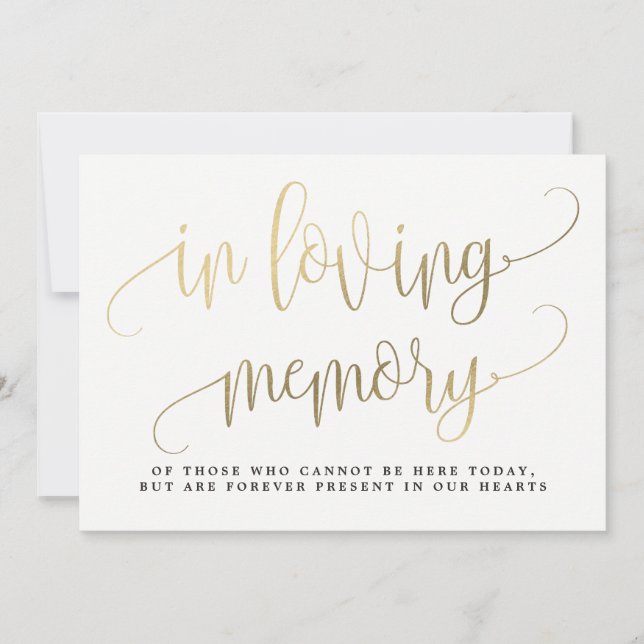 In Loving Memory Sign - Loely Calligraphy Inbjudningar (Framsida)