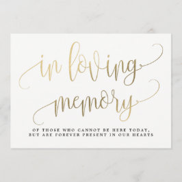 In Loving Memory Sign - Loely Calligraphy Inbjudningar