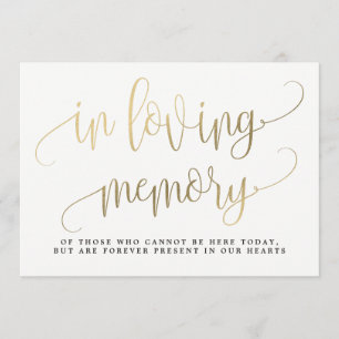 In Loving Memory Sign - Loely Calligraphy Inbjudningar
