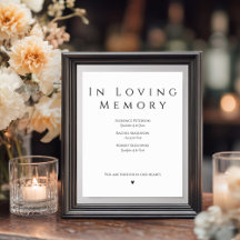 In Loving Memory Simple Wedding Memorial Sign
