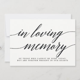 In Loving Memory Skylt - Modern Skrift