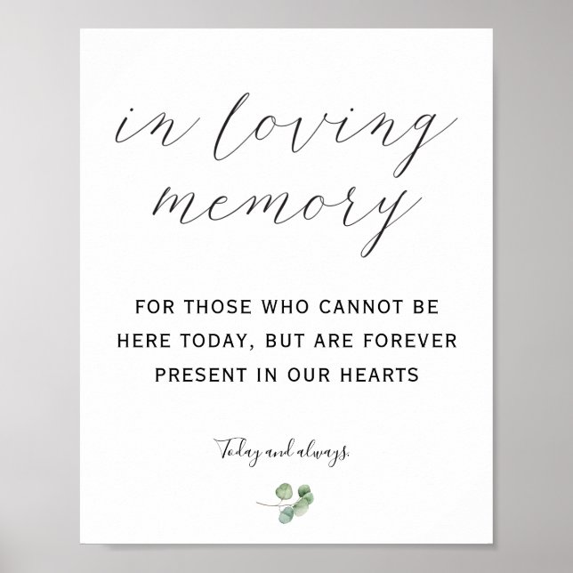 In Loving Memory-skylt Poster (Framsidan)