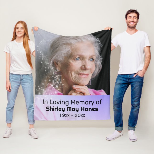 In Loving Memory Stardust Memorial Photo Blanket Fleecefilt (På plats)