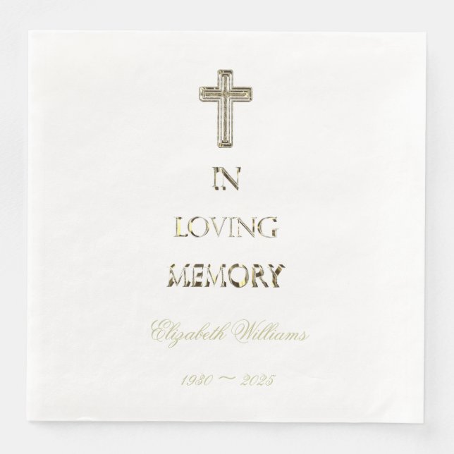 In Loving Memory Typography Golden Kor Pappersservett (Framsida)