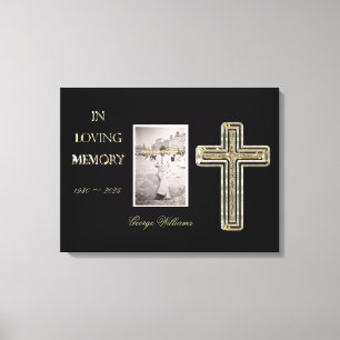 In Loving Memory Typography Golden Kor Photo Canvastryck