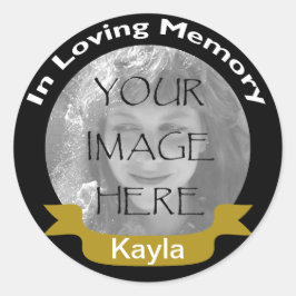 In LovMemory Black Guld Photo Stickers Runt Klistermärke