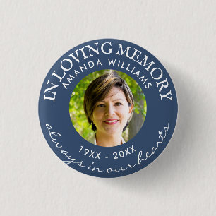 In LovMemory Modern Navy Blue Photo Memorial Knapp