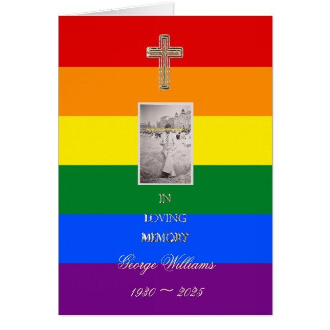 In LovMemory Religiösa Golden Kor Photo LGBT Hälsningskort (Framsidan)
