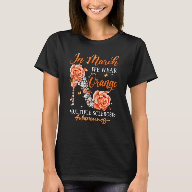 In March We Wear Orange Butterfly Multiple Scleros T Shirt (Framsida)