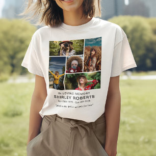 In Memoriam 5 x Foto Collage Minnesmärke T Shirt