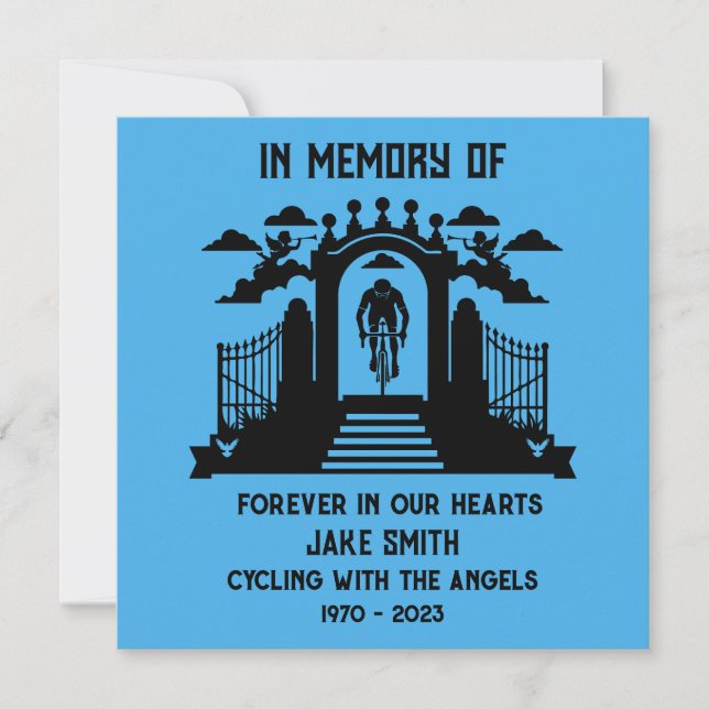 In Memoriam En Cyklist Begravning Kort (Framsida)