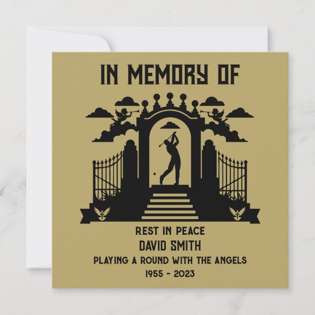 In Memoriam En Golfares Begravning Kort (Framsida)
