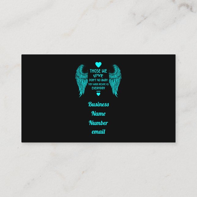 In Memory Bereavation and loss Photo Print Card Wo Visitkort (Baksida)