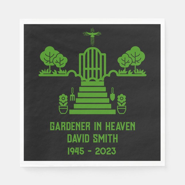 In Memory Bereavement Gardener Funeral Pappersservett (Framsidan)