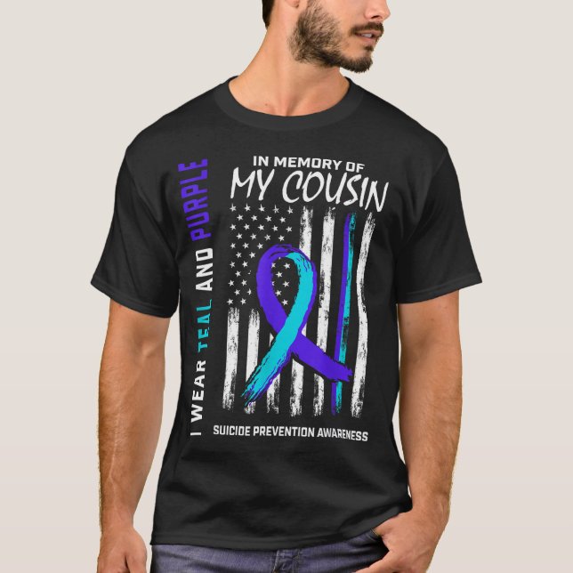 In Memory Cousin Suicide Awareness Prevention Amer T Shirt (Framsida)