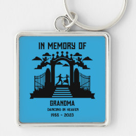 In Memory Dancers Funeral Fyrkantig Silverfärgad Nyckelring