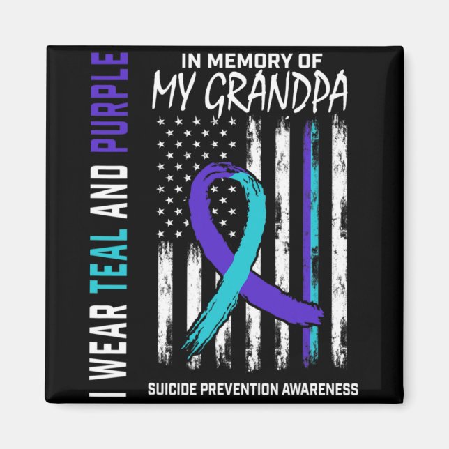 In Memory Grandpa Suicide Awareness Prevention Ame Magnet (Framsidan)
