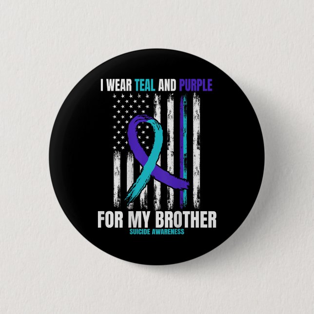 In Memory Of Brother Suicide Awareness Flag Graphi Knapp (Framsida)