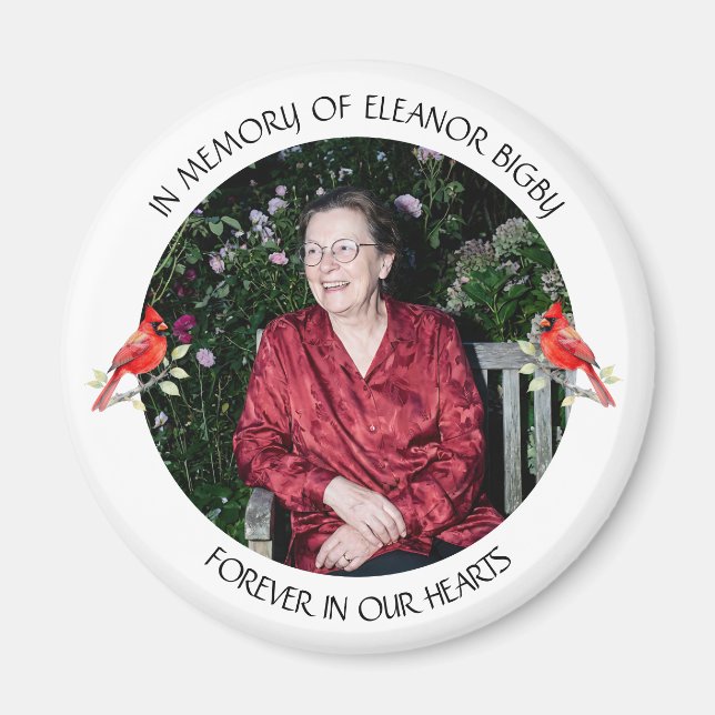 In Memory of | Cardinal Memorial Keepsake Magnet (Framsidan)