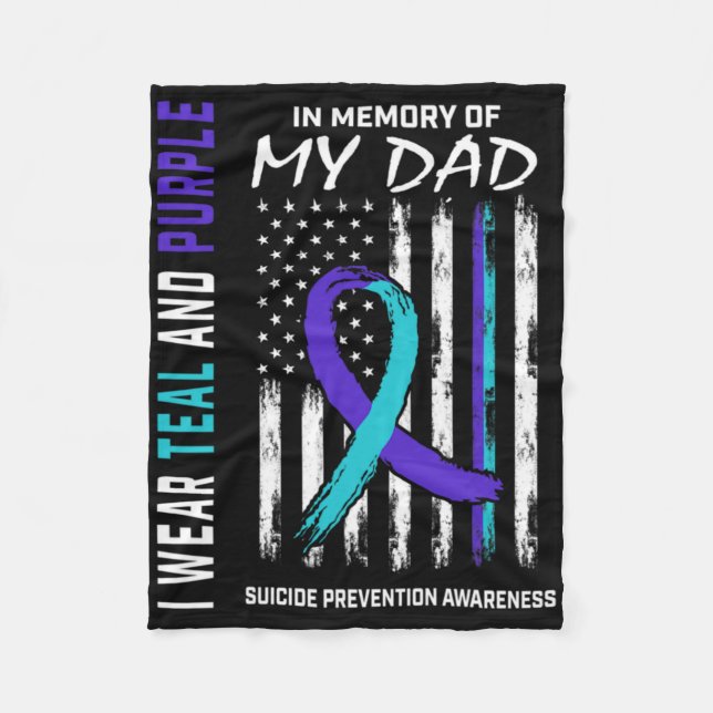 In Memory Of Dad Suicide Awareness Prevention Amer Fleecefilt (Framsidan)